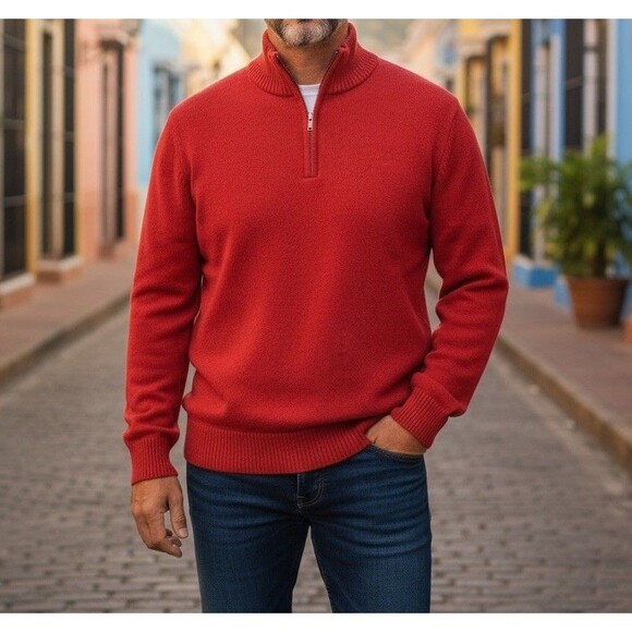 Gap Men’s XL Red Half Zip Sweater Pullover Classic Heritage 100% Durable Cotton - Picture 3 of 12